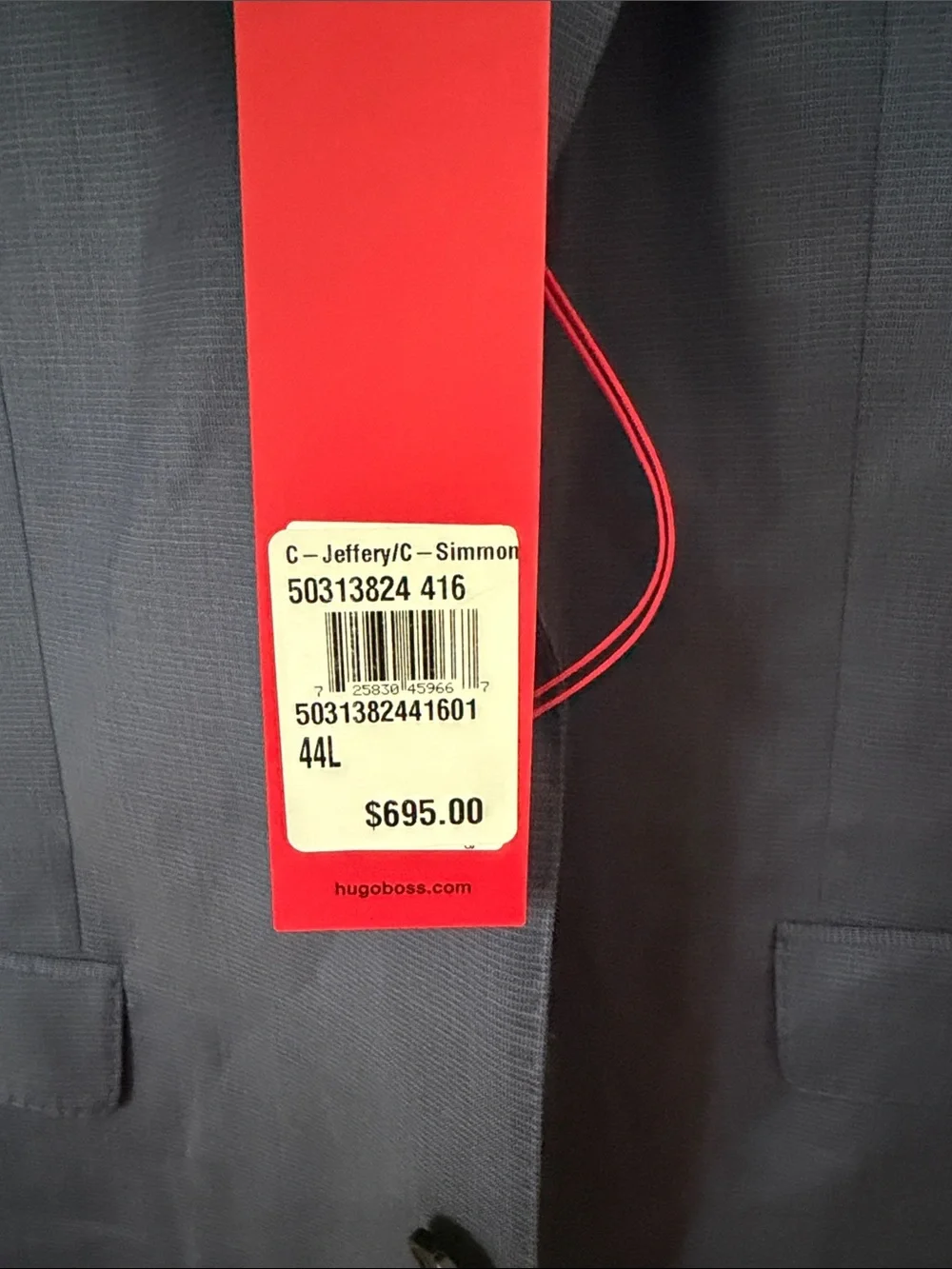 HUGO Men's Dark Blue Tailored Single-Breasted Suit